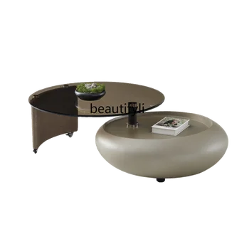 Talianska Káva Tabuľka kolo Moderný Jednoduchý Kryt Zmes Veľkosť kolo Čaj Stôl Nordic Sklenený Čajový Stolík