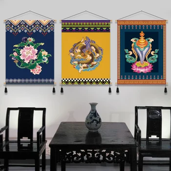 Tibetský Sľubný Wall Art Plátno Na Maľovanie Etnický Štýl Gobelín Steny V Obývacej Izbe Visí Maľovanie Estetické Plagát Domova