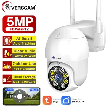 Tuya 5mpx Wifi, Baby, Mini Kamera 355 Stupeň Farebné Nočné Videnie Zariadenie Vonkajšie Wifi Zabezpečenia Ochrany Cctv Kamier S TF Karty
