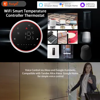 TUYA Inteligentný Termostat pre Elektrické Podlahové/Vykurovacia Voda/Plyn Kotol, Regulátor Teploty Programovateľné Pracuje s Alexa Google