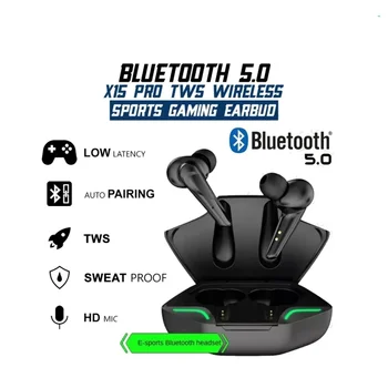 TWS X15pro Herné Slúchadlá Bezdrôtové Slúchadlá Bluetooth Slúchadlá s Mikrofónom Bass Audio Zvuku, určovania Polohy Stereo Hudby HiFi Slúchadlá