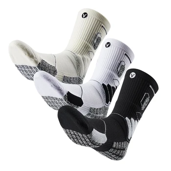 Veidoorn Anti-slip Futbal Ponožky pre Mužov, Basketbal, Tenis Športové Ponožky Grip Cyklistické Ponožky s Kompresiou VDLQWAJ