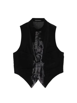 Velvet Vesta Luxusné Dizajnér Yohji Yamamoto Homme pánske Oblek Vesta Pre Mužov Vesta Unisex Gilet Mužov Vesty Pre Ženy Bežné Vesta
