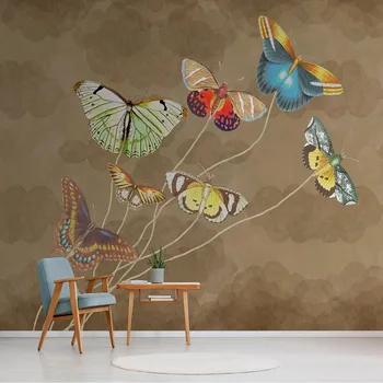 Vlastné 3D nástennú maľbu, Tapety Moderný Minimalistický Americký Retro Art Butterfly Pozadí Steny Pre Spálne Abstraktných De Parede Domov Dekor