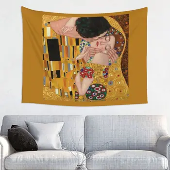 Vlastné Hippie Kiss Gustav Klimt Gobelín Stene Visí Domova Maliarske Umenie Tapisérie Koľaji Dekorácie
