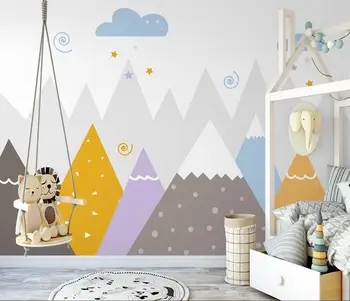 Vlastné Nordic jednoduché valley tapety detskej izby interiéru foto 3D nástennú maľbu, tapety na steny, spálne stenu papiere domova