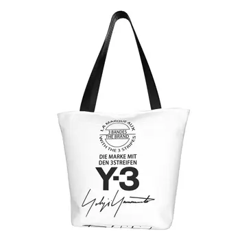 Vlastné Y3 Yohji Yamamoto Nakupovanie Plátno Taška Ženy Recyklácie S Potravinami Shopper Tote Tašky