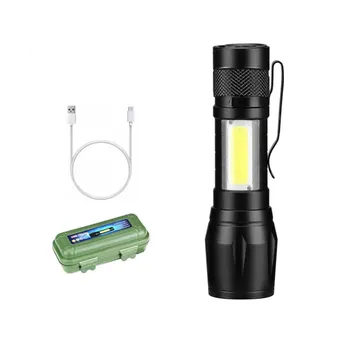 Vodotesné Mini Baterka LED Svietidlo Outdoor Camping, Turistika USB Nabíjateľné Noc Baterka Odlesky Stan Lezenie Lampy