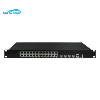 Vrstva 3 Spravovaných 24 Port Gigabit Ethernet + 4 Port 10G SFP pre Priemyselné použitie Sieťový Prepínač