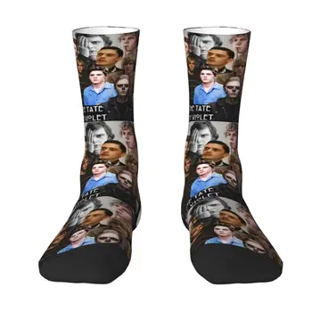 Vtipné Herec Hviezdičkový Film Evan Peters Ponožky Ženy Muži Teplé 3D Vytlačené Športy, Basketbal Ponožky