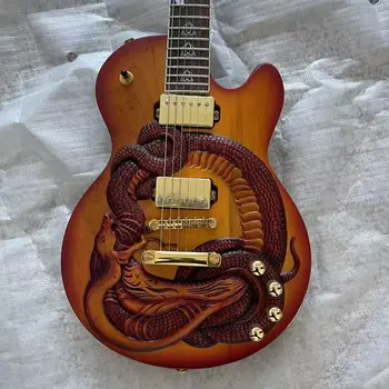 Vyrezávané had-tvarované elektrická gitara, matný nitrocelulózové farby, skutočného plnenia obrázok dátum doručenia 30 dní, môže byť modifie