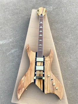 Vysoká kvalita vlastnú verziu Strom Burr Jazva pôvodné drevo farba elektrická gitara zlato príslušenstvo cez telo doprava zadarmo