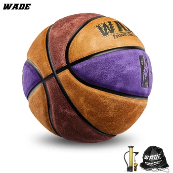 WADE 7# Indoor/outdoor Šport Basketbalové Lopty na Basketbal Pôvodné Loptu Vysoko Kvalitné Matný Materiál Semiš