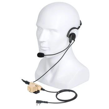 walkie talkie Rádio 7.1 mm kostné vedenie Slúchadlo Headset Mikrofón s hnedou U94 PTT Adaptér pre UV 82 UV5R UV5RE UV5RA UV6R
