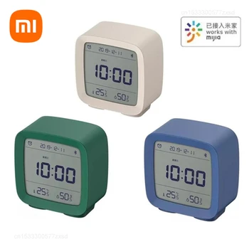 Xiao Qingping Smart Bluetooth Teploty Vlhkosti Snímač LCD Budík Nočné Svetlo Mijia Aplikácie Teplomer Home Table Hodiny