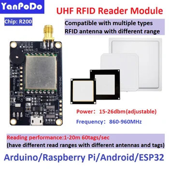 Yanpodo UHF RFID Modul Arduino Dosky 1-15 M Dlhý Rad RFID Modul UHF Reader Raspberry Pi Android S USB TTL UART Zadarmo SDK