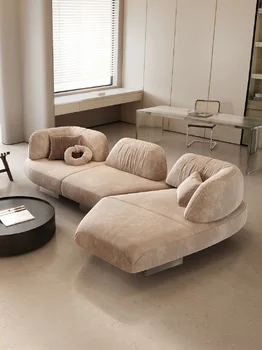 Zakrivené rohová sedačka taliansky minimalistický obývacia izba high-end svetlo luxusné moderné Japonské Nordic textílie gauč