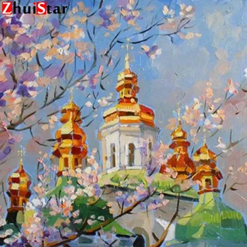 Zhui Star 5D DIY Plné Námestie Vŕtať chrámu Diamond Maľby, 3d Mozaika Diamant Výšiviek lwr