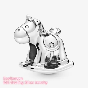 Zimné 100% Originálne 925 Sterling Silver Bruno Unicorn Hojdací Kôň Kúzlo korálky Hodí Značky náramky Šperky Robiť
