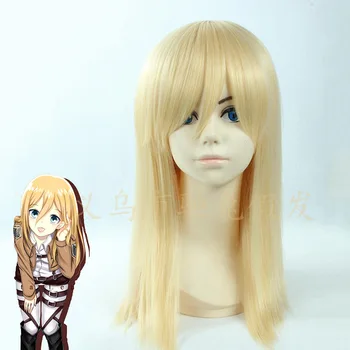 Útok na Titan Krista Lenz Christa Krátke Blond Kyojin Renz Tepelne Odolné Vlasy Peluca Anime Cosplay Kostým Parochňu