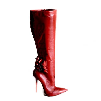 Červená Strane Zips Topánky Pevné Bodce Päty Špicatou Špičkou Topánky pre Ženy Tenké Vysoké Podpätky, Topánky Strana 2023 Nové Zapatos Para Mujere