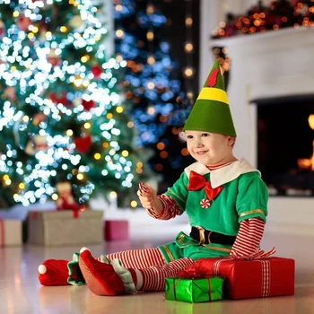 Christmas Elf Klobúk s Pierko, Červená a Zelená Kužeľ Klobúk na Vianoce Strany Zdobiť Cosplay Dodávky Christmas Elf Klobúk s Pierko, Červená a Zelená Kužeľ Klobúk na Vianoce Strany Zdobiť Cosplay Dodávky 1