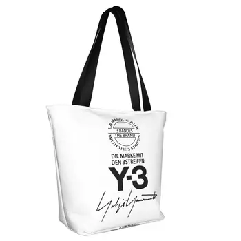 Vlastné Y3 Yohji Yamamoto Nakupovanie Plátno Taška Ženy Recyklácie S Potravinami Shopper Tote Tašky Vlastné Y3 Yohji Yamamoto Nakupovanie Plátno Taška Ženy Recyklácie S Potravinami Shopper Tote Tašky 1