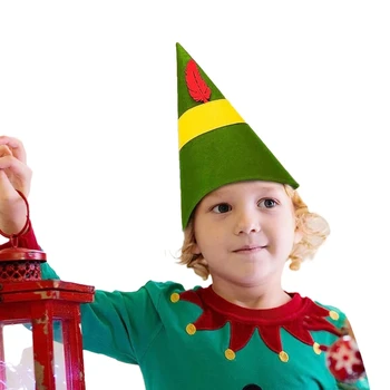 Christmas Elf Klobúk s Pierko, Červená a Zelená Kužeľ Klobúk na Vianoce Strany Zdobiť Cosplay Dodávky Christmas Elf Klobúk s Pierko, Červená a Zelená Kužeľ Klobúk na Vianoce Strany Zdobiť Cosplay Dodávky 2