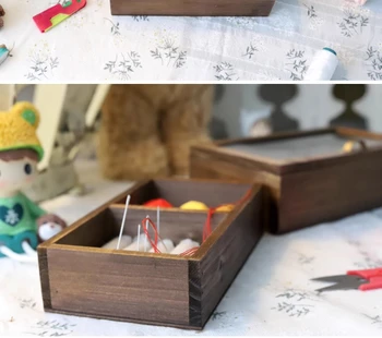 Ručné Vidieku Vintage Retro Malé Drevené Šitie Box Ručné Vidieku Vintage Retro Malé Drevené Šitie Box 3