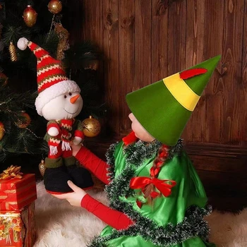 Christmas Elf Klobúk s Pierko, Červená a Zelená Kužeľ Klobúk na Vianoce Strany Zdobiť Cosplay Dodávky Christmas Elf Klobúk s Pierko, Červená a Zelená Kužeľ Klobúk na Vianoce Strany Zdobiť Cosplay Dodávky 4