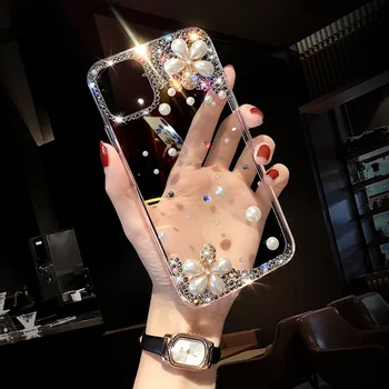 Luxusný Lesk Diamond Pearl Telefón Prípade, Transparentné Silikónové Bling Kryt pre iPhone, 15, 14, 13, 12, 11 Pro Max, X, Xs, Plus Luxusný Lesk Diamond Pearl Telefón Prípade, Transparentné Silikónové Bling Kryt pre iPhone, 15, 14, 13, 12, 11 Pro Max, X, Xs, Plus 4