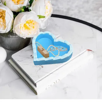 Modré Srdce v tvare Šperkov Zásobník Živice Remesiel Krúžok Úložný Box Domáce Dekorácie Modré Srdce v tvare Šperkov Zásobník Živice Remesiel Krúžok Úložný Box Domáce Dekorácie 4