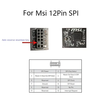 TPM 2.0 Šifrovanie Ochranný Modul Vzdialenej Karty 12 Pin SPI TPM2.0 Ochranný Modul pre MSI Doska TPM 2.0 Šifrovanie Ochranný Modul Vzdialenej Karty 12 Pin SPI TPM2.0 Ochranný Modul pre MSI Doska 4