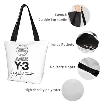 Vlastné Y3 Yohji Yamamoto Nakupovanie Plátno Taška Ženy Recyklácie S Potravinami Shopper Tote Tašky Vlastné Y3 Yohji Yamamoto Nakupovanie Plátno Taška Ženy Recyklácie S Potravinami Shopper Tote Tašky 4